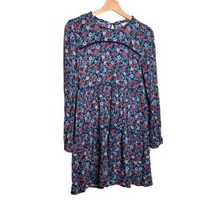 Knox Rose Floral Tiered Long Sleeve Mini Dress Size Small